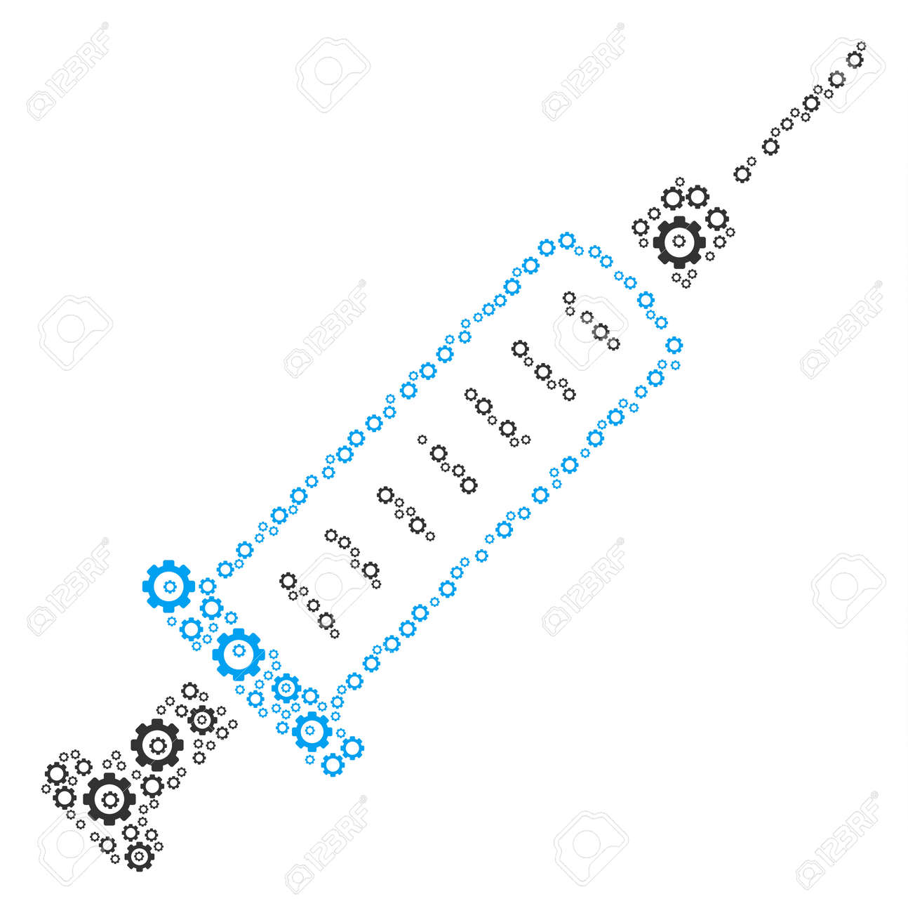 syringe mosaic of vector gears vector gear wheel parts are composed syringe parts