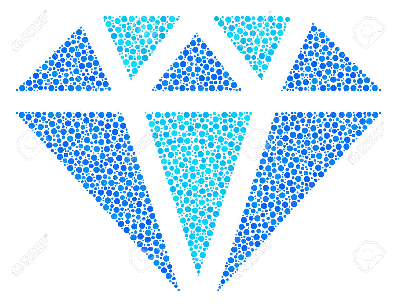 다른 크기와 색조의 둥근 점의 다이아몬드 콜라주. 원 도트는 다이아몬드 벡터 구성으로 구성됩니다. 점선 된 벡터 디자인 컨셉입니다.  로열티 무료 사진, 그림, 이미지 그리고 스톡포토그래피. Image 99512869