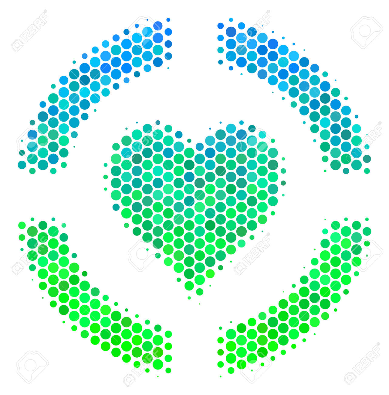 halftone dot casino hearts