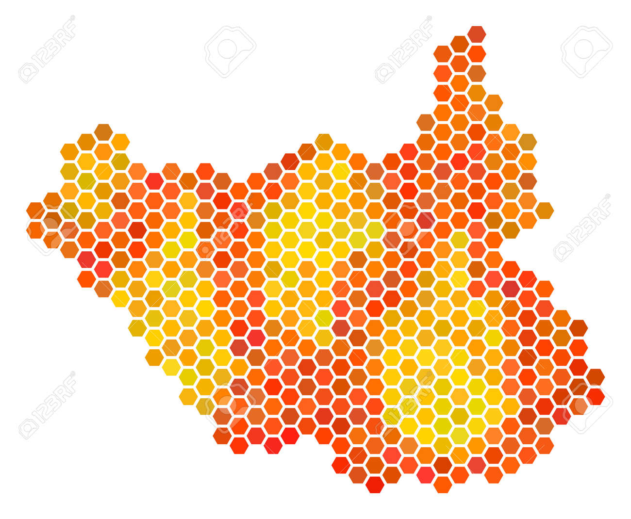 south sudan map vector hex tile territory map drawn with bright