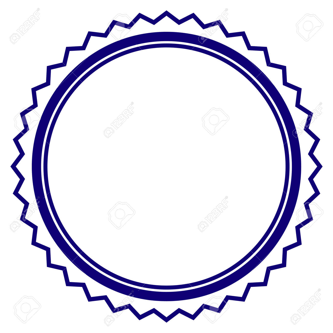 rosette seal frame template vector draft element for stamp seals seal template