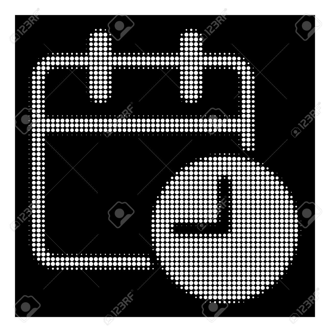 halftone pixelated date time icon white pictogram with pixelated royalty free cliparts vectors and stock illustration image 109645600 123rf com