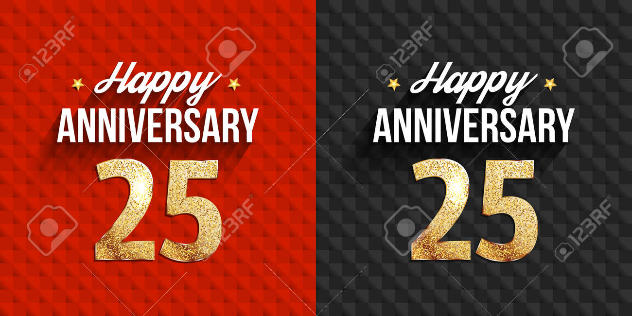25th happy anniversary banners