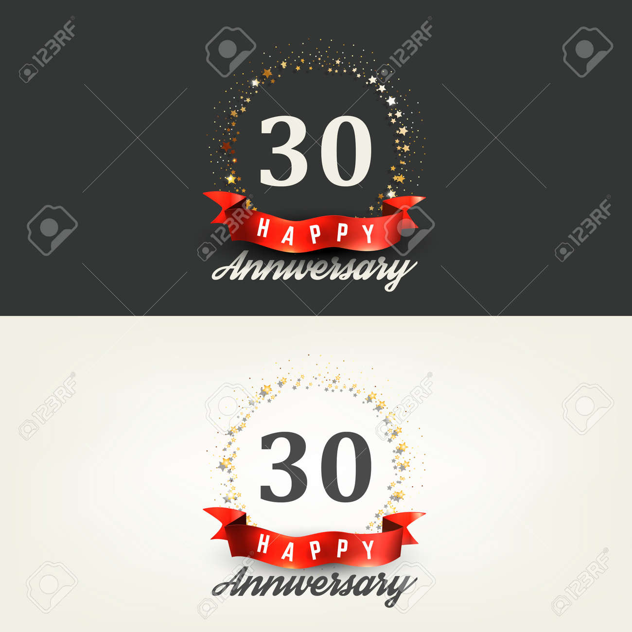 30 years happy anniversary banners vector illustration happy anniversary banners
