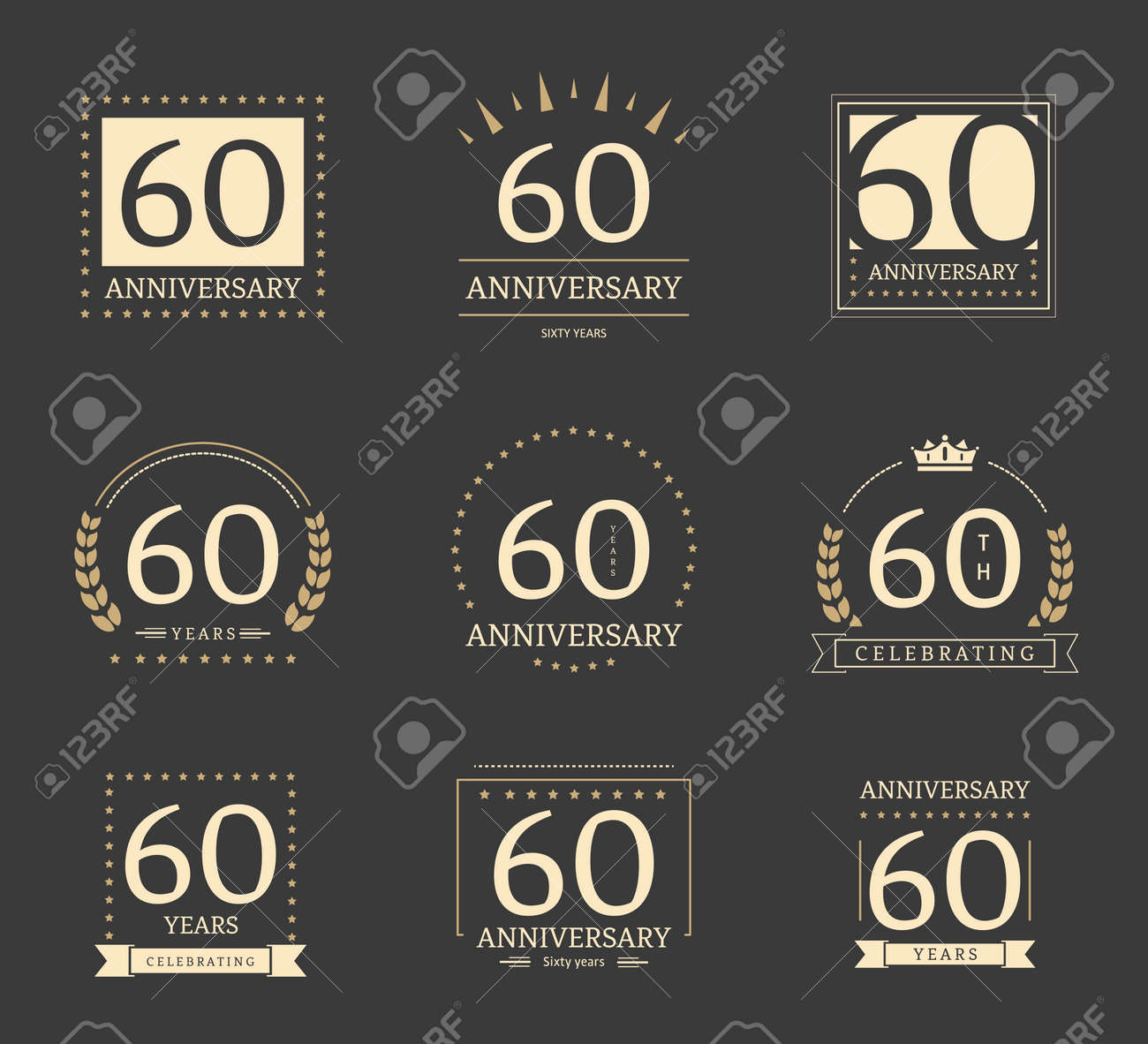 Jeu D Icones Anniversaire 60 Ans Illustration Vectorielle Clip Art Libres De Droits Vecteurs Et Illustration Image Jeu D Icones Anniversaire 60 Ans Illustration Vectorielle Clip Art Libres De Droits Vecteurs Et Illustration Image
