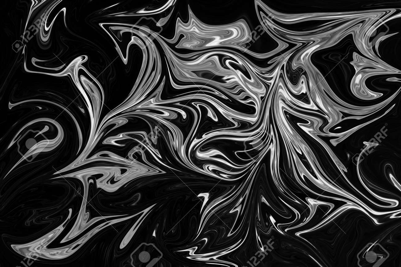 Abstract gray black and white marble ink pattern background liquify abstract pattern with black
