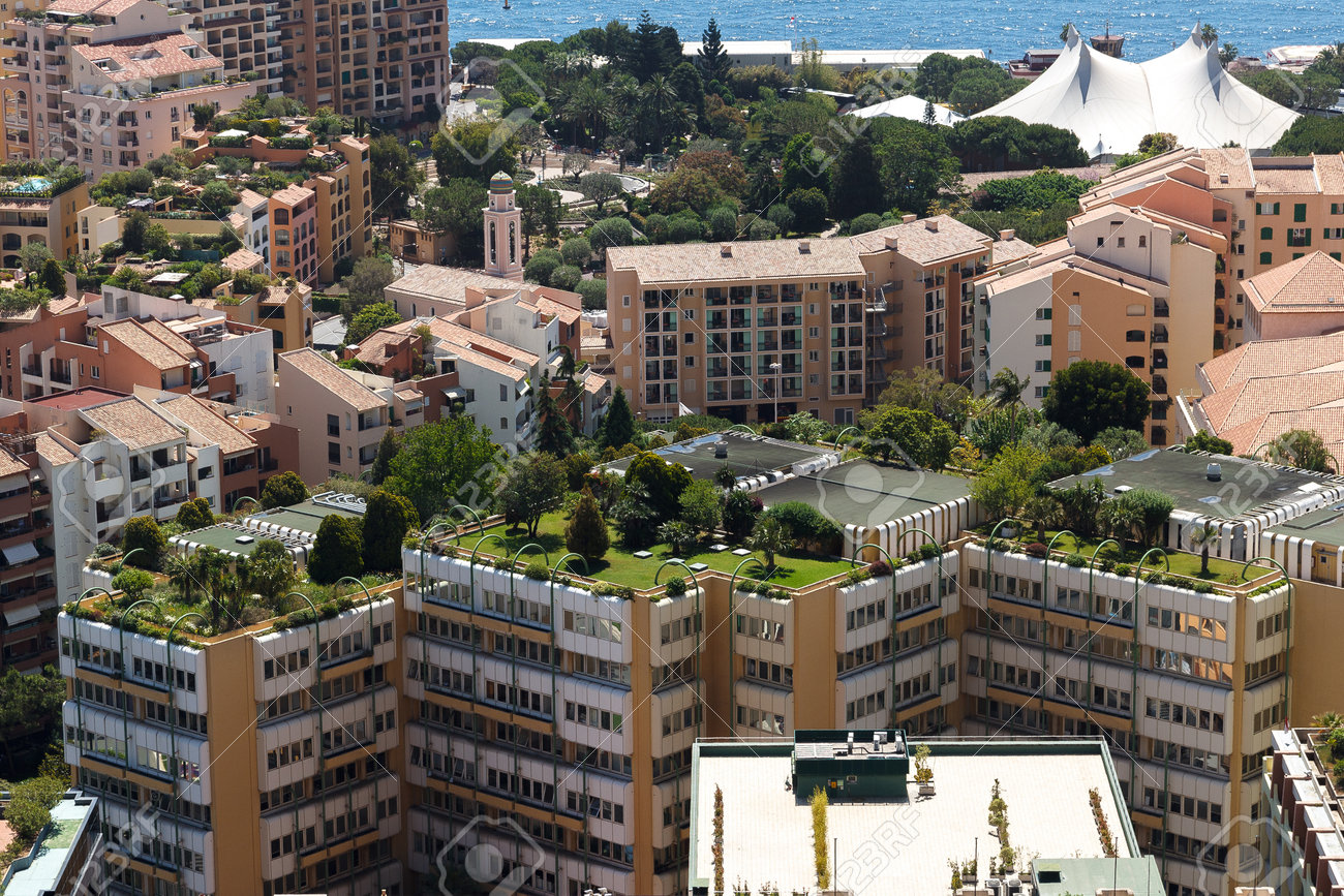 Monaco building roofs with green gardens on - 39008599 Monaco building roofs with green gardens on - 39008599