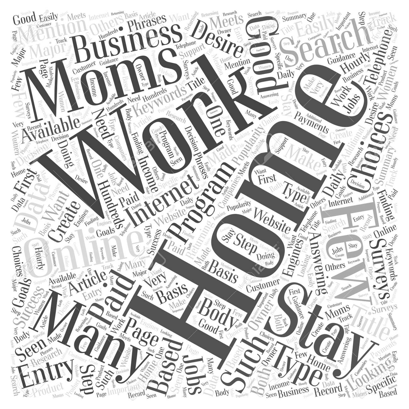 Arbeit Fur Zu Hause Bleiben Moms Wort Cloud Konzept Lizenzfrei