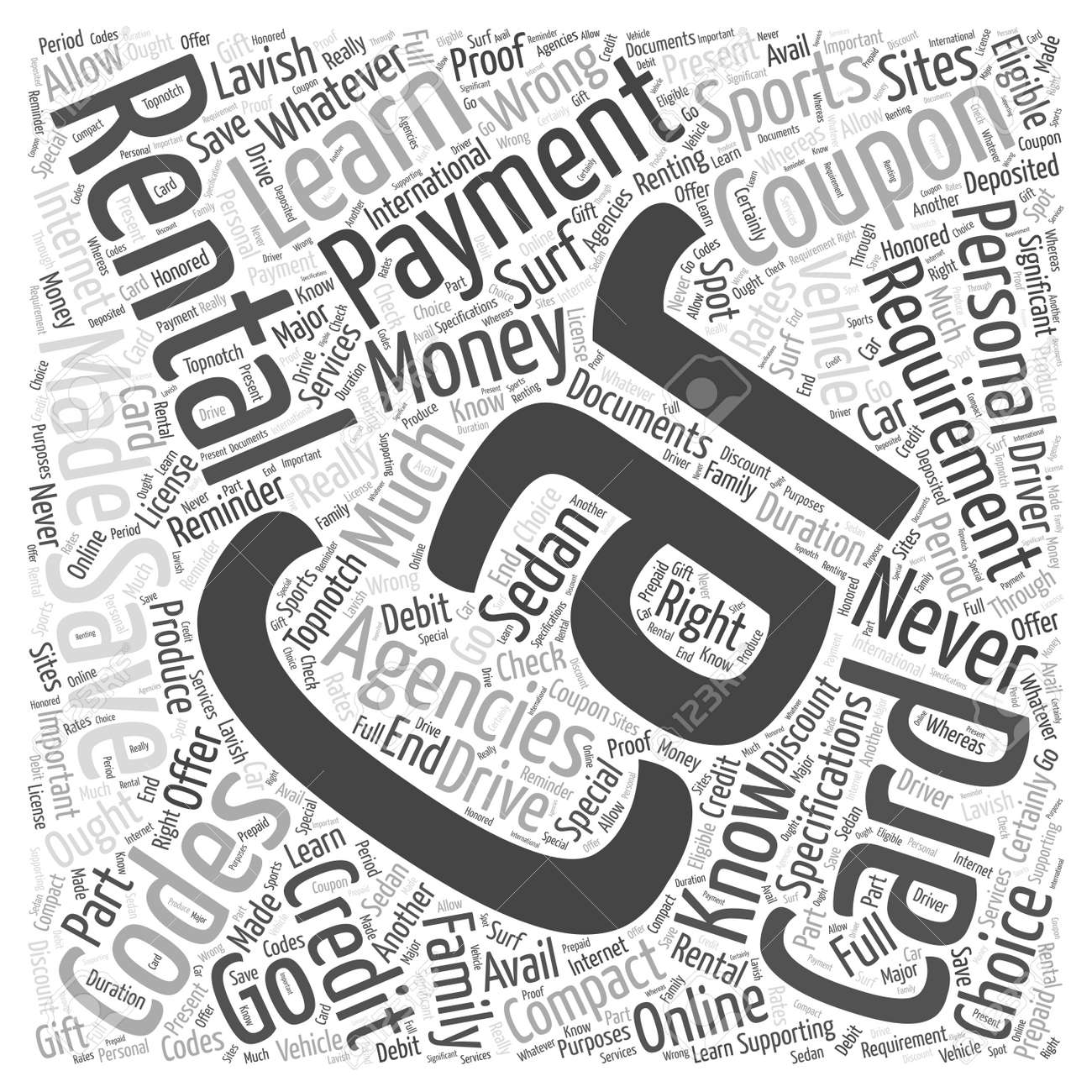 rental car coupon codes word cloud concept royalty free cliparts another word for coupon