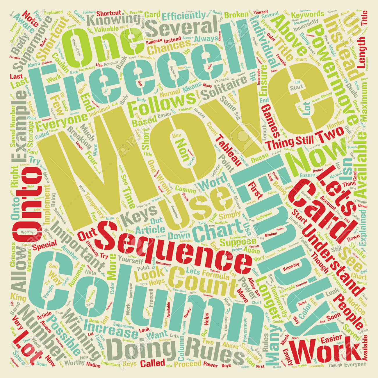 フリーセル ソリティア力移動説明テキスト背景 Wordcloud コンセプト のイラスト素材 ベクタ Image 7274
