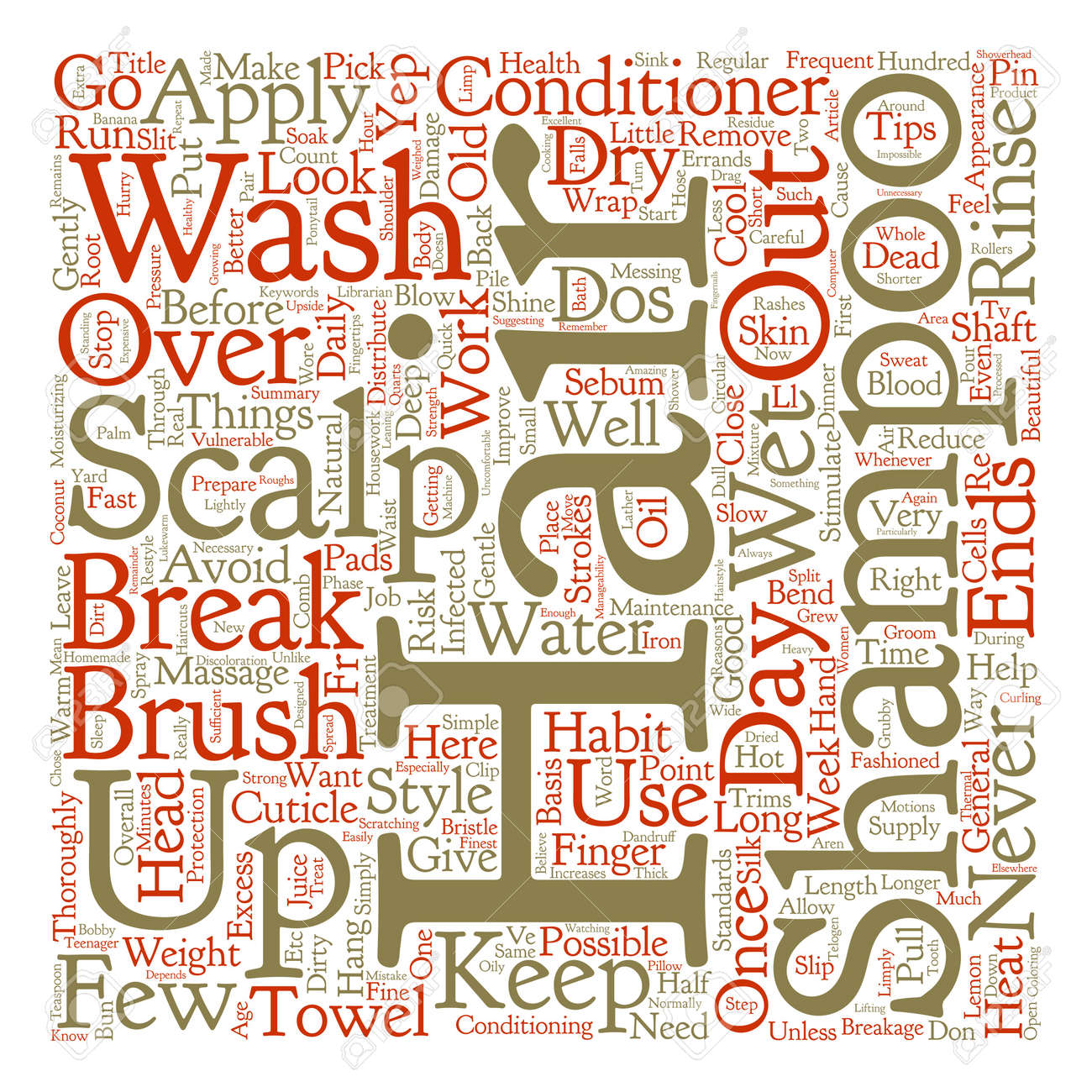 シンプルな美しい髪のためのヒント テキスト背景単語クラウド コンセプトのイラスト素材 ベクタ Image