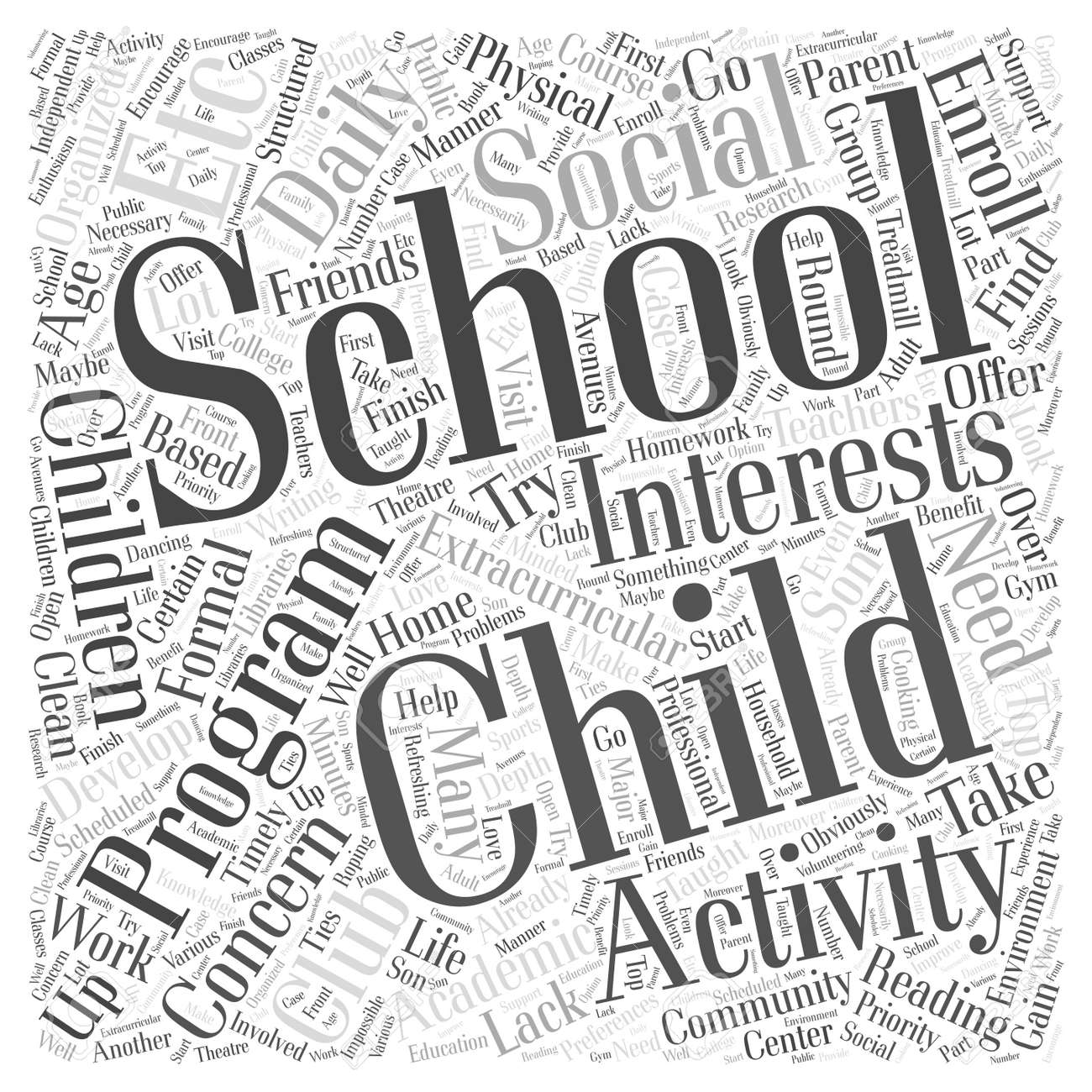 a home based after school program word cloud concept royalty free