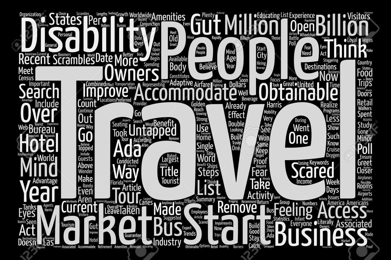 travelers with disabilities the untapped market word cloud concept