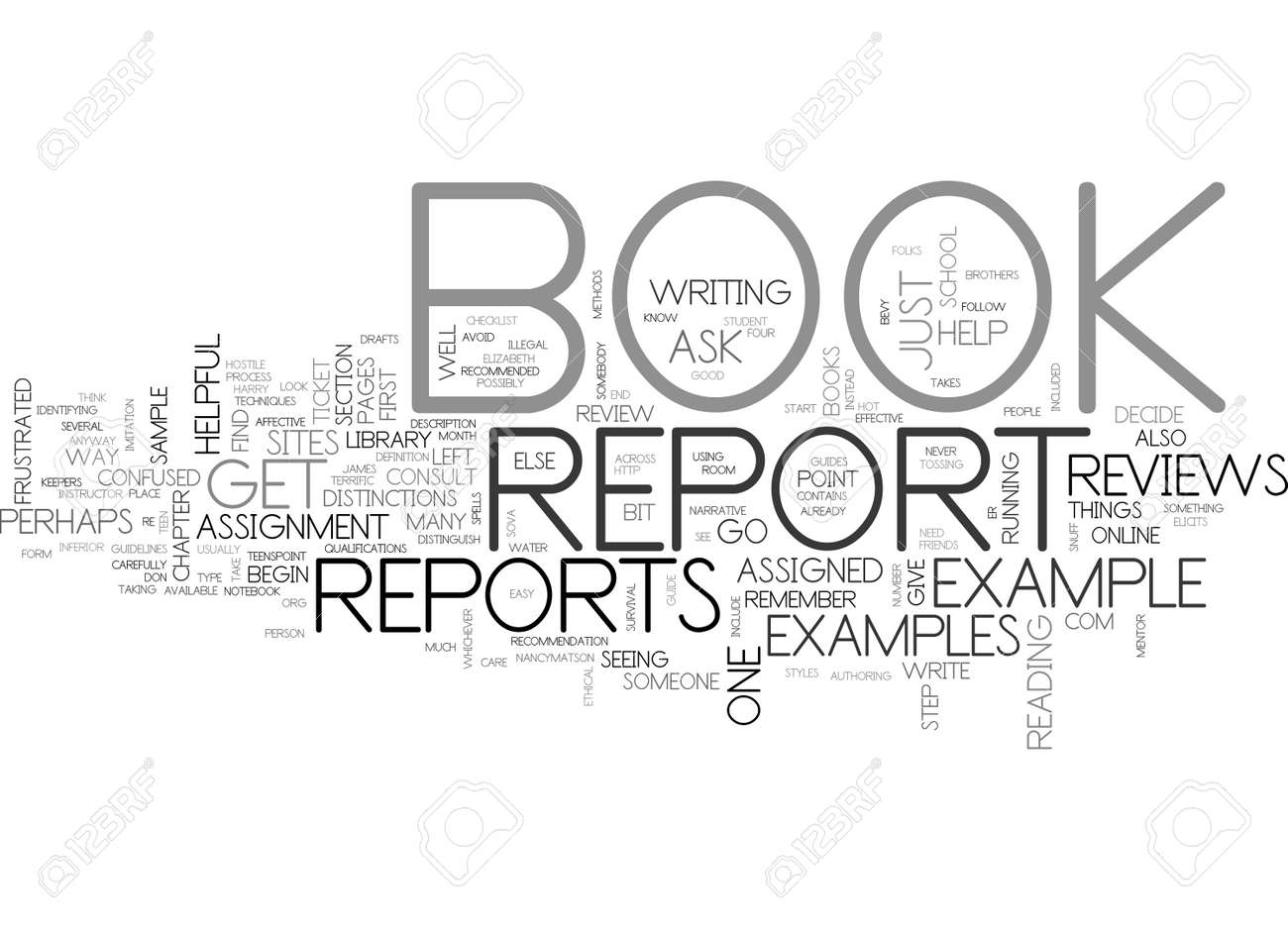 a helpful book report example text word cloud concept royalty free book report template word
