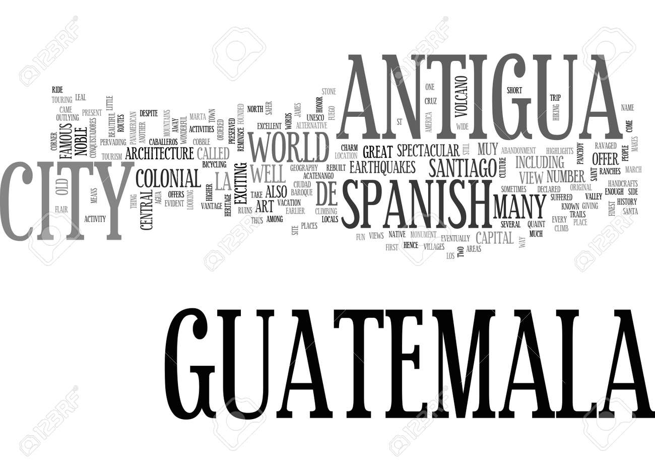 antigua guatemala hotel text word cloud concept royalty free hotel word