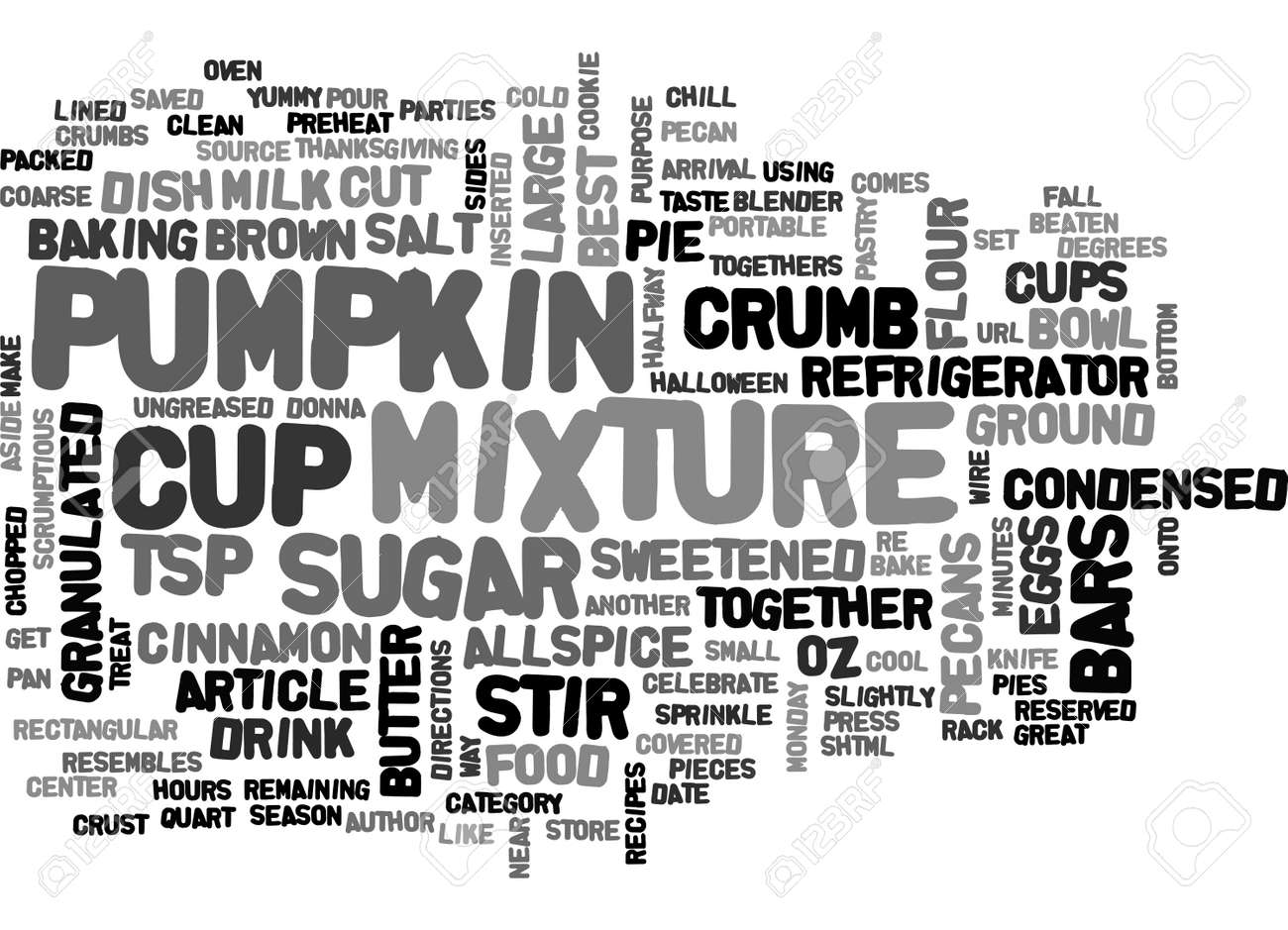 best recipes pumpkin pie bars text word cloud concept royalty free another word for recipes