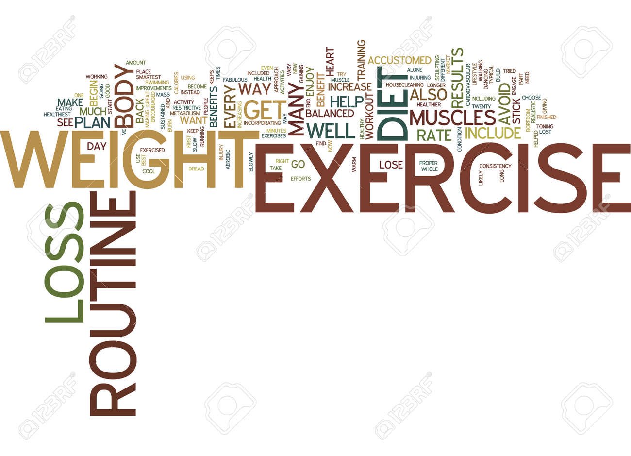 Find Your Own Weight Loss Exercise Routine Text Background Word
