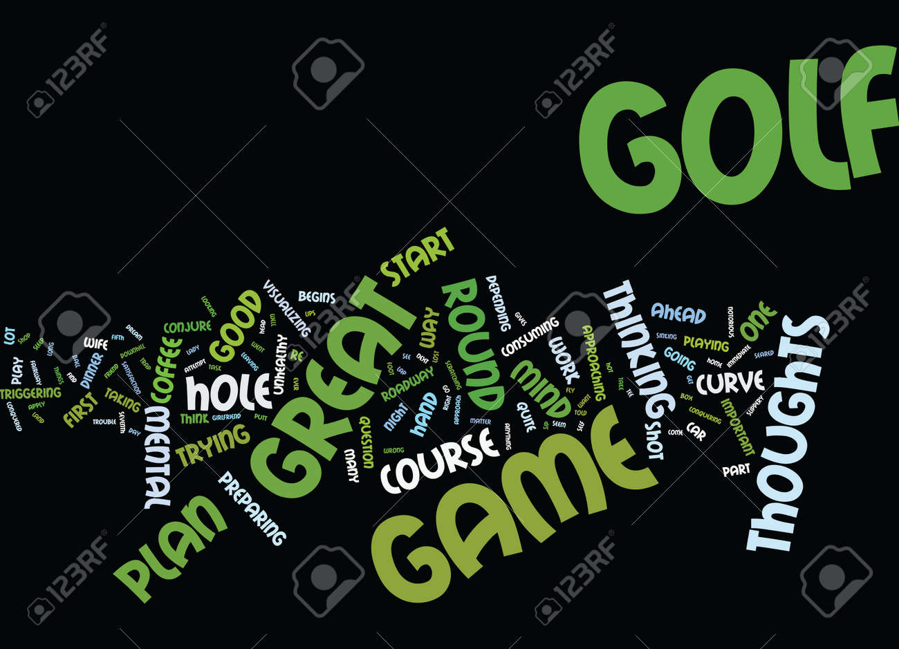 golf s mental game plan thoughts text background word cloud concept another word for game plan