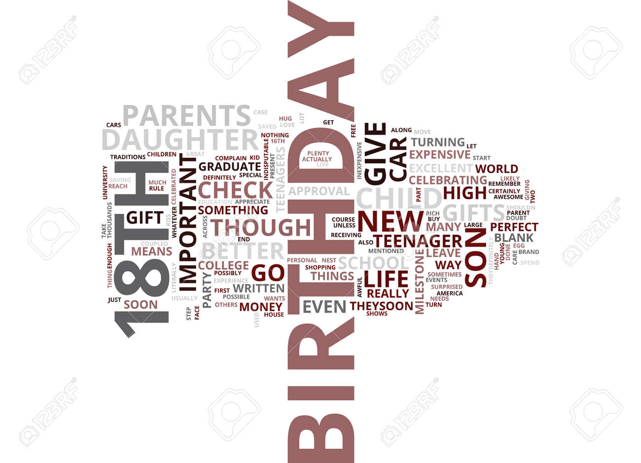 gifts for your teenagers th birthday text background word cloud