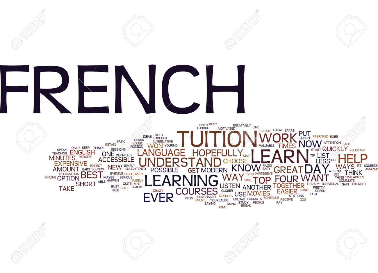 Learn French Guide Text Background Word Cloud Concept Royalty Free Cliparts Vectors And Stock Illustration Image 82593219