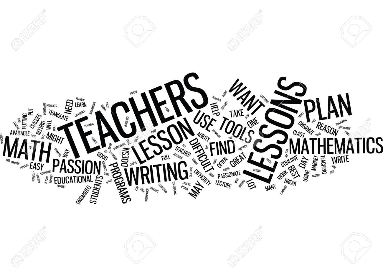 learn from a good math lesson plan text background word cloud lesson plan word