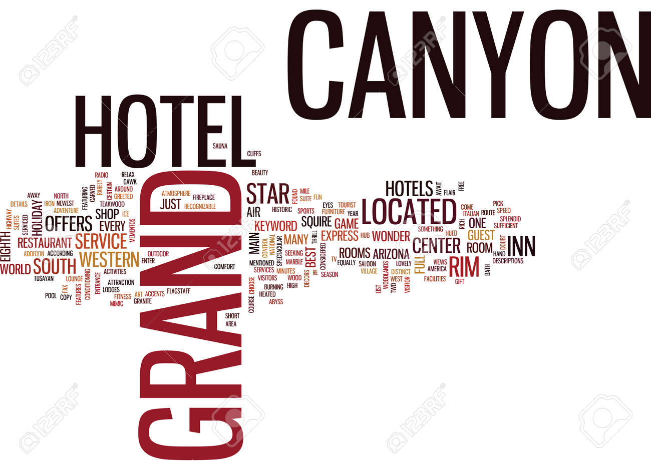 grand canyon hotel text background word cloud concept royalty free hotel word