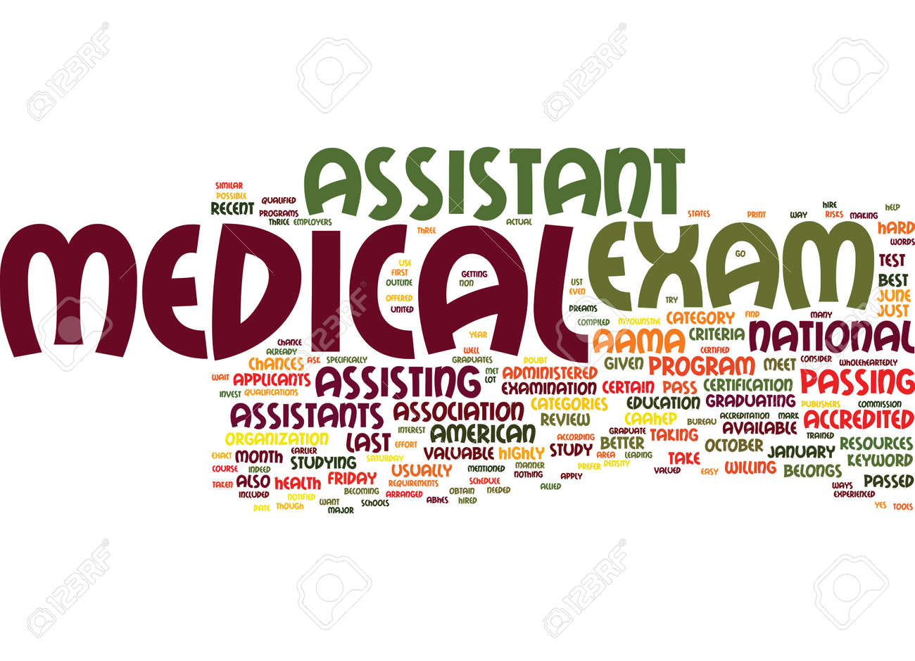 medical assistant exam text background word cloud concept free medical assistant certification