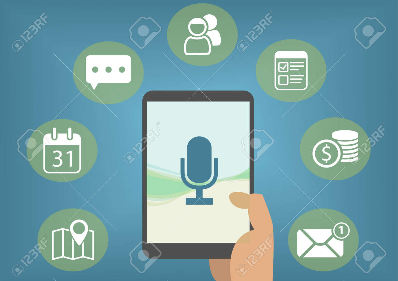 Digital personal assistant concept with speech recognition in order to retrieve emails, instant messages, calendar entries - 59162048 Digital personal assistant concept with speech recognition in order to retrieve emails, instant messages, calendar entries - 59162048