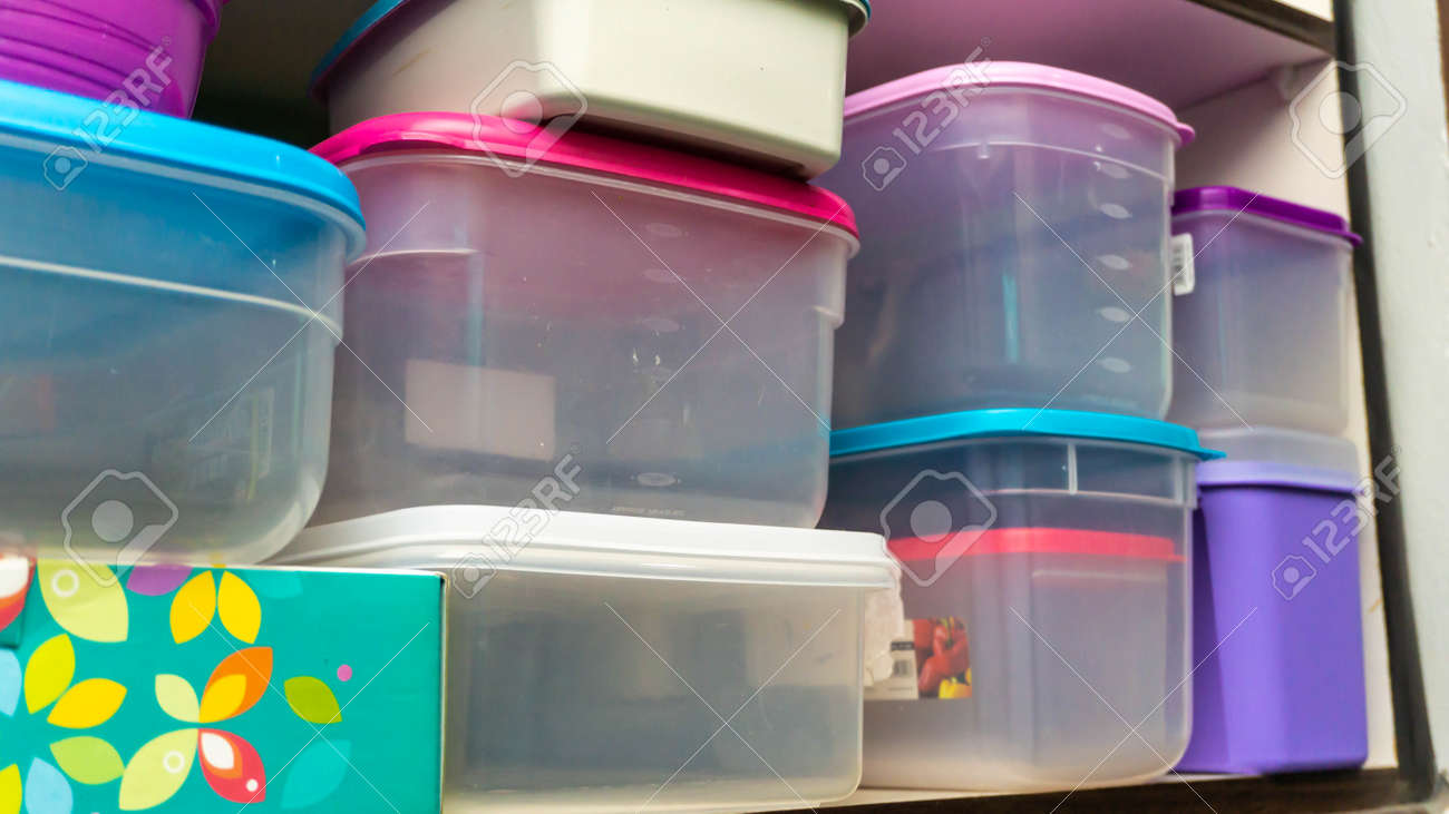Piles Of Plastic Container For Food Storage Neatly Arranged On Stock Photo Picture And Royalty Free Image Image 139755311