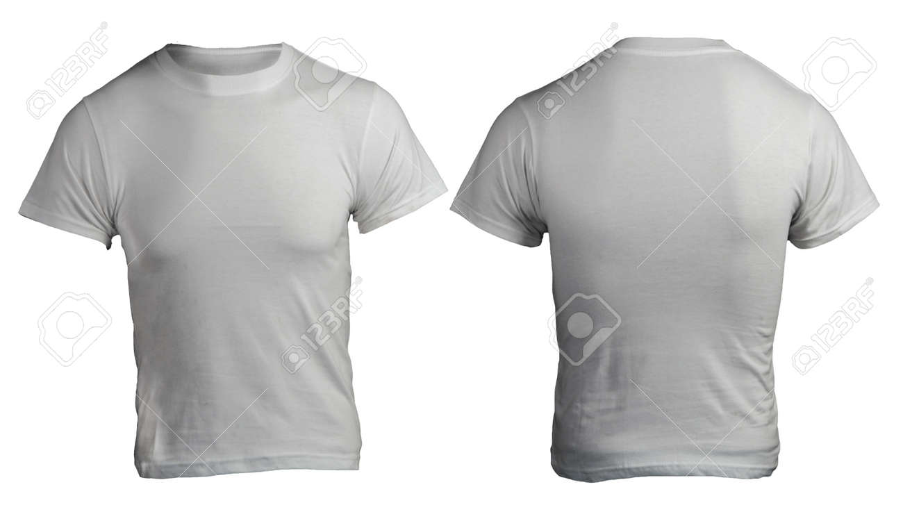 メンズ空白灰色シャツ フロントとバックのデザイン テンプレート の