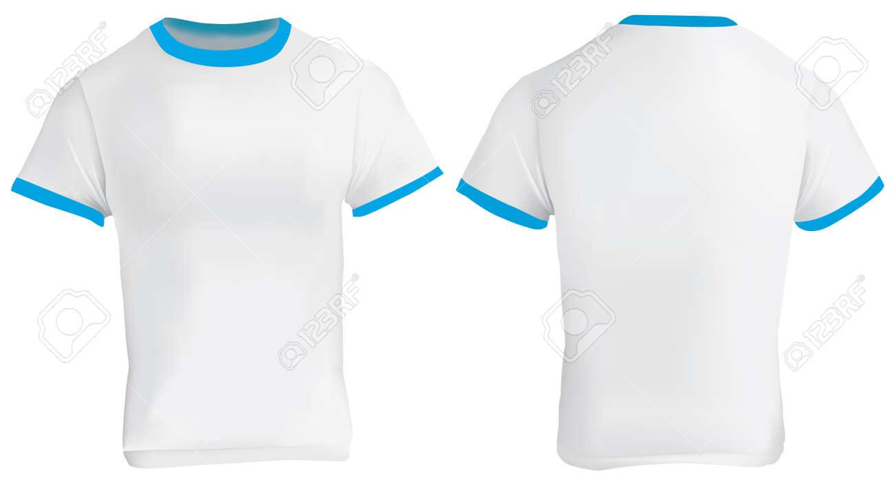 camiseta blanca y azul