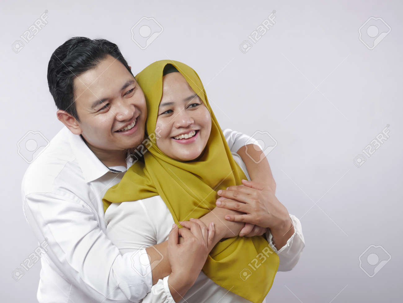 Portait Of Happy Asian Muslim Couple