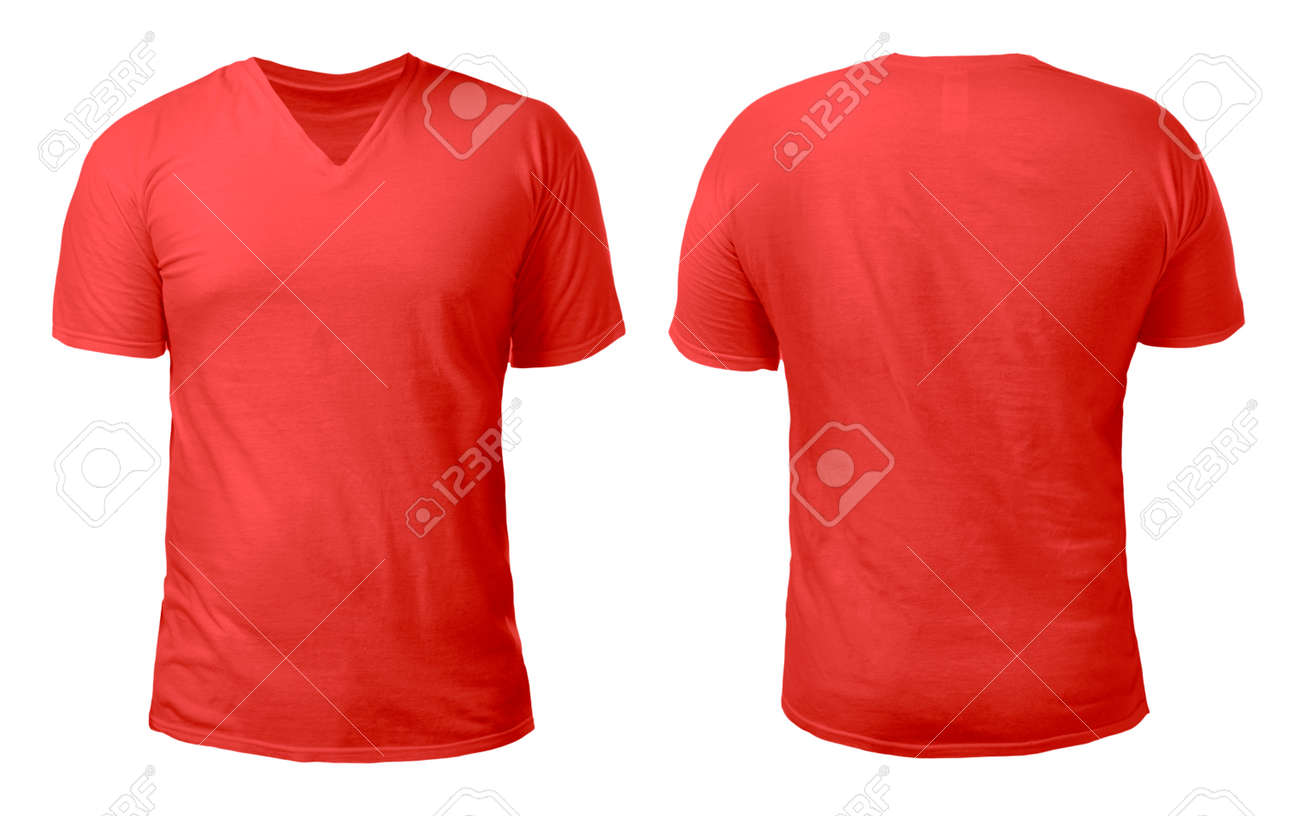 plain red v neck t shirt