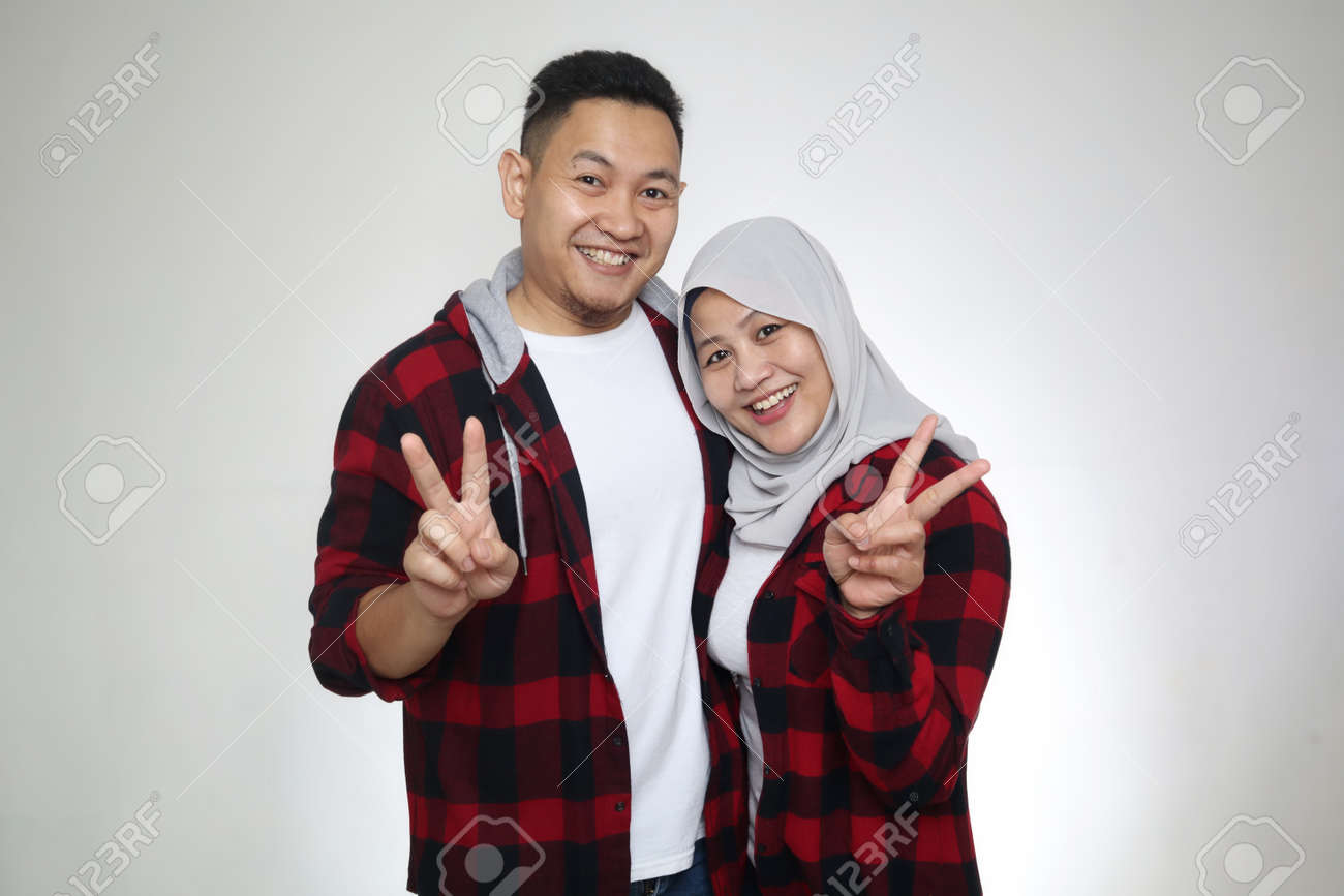 Happy Asian Muslim Couple, Husband And