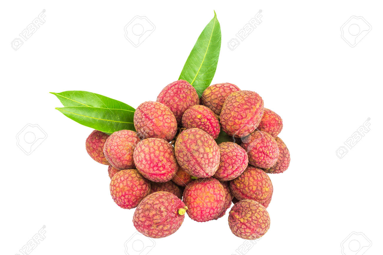白い背景で隔離の熟したライチ フルーツ の写真素材 画像素材 Image