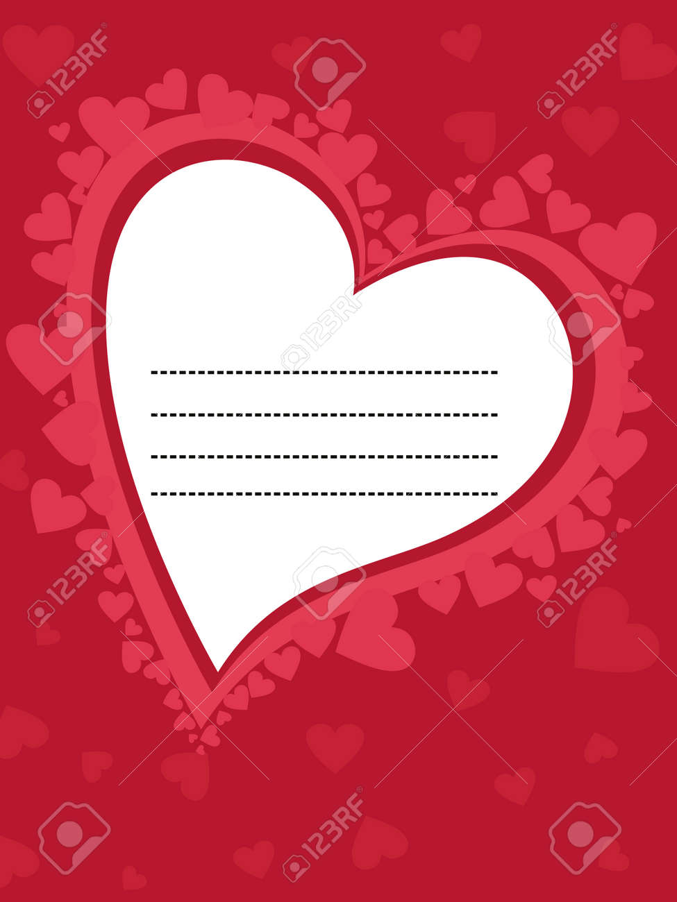 abstract romantic heart theme greeting card vector illustration