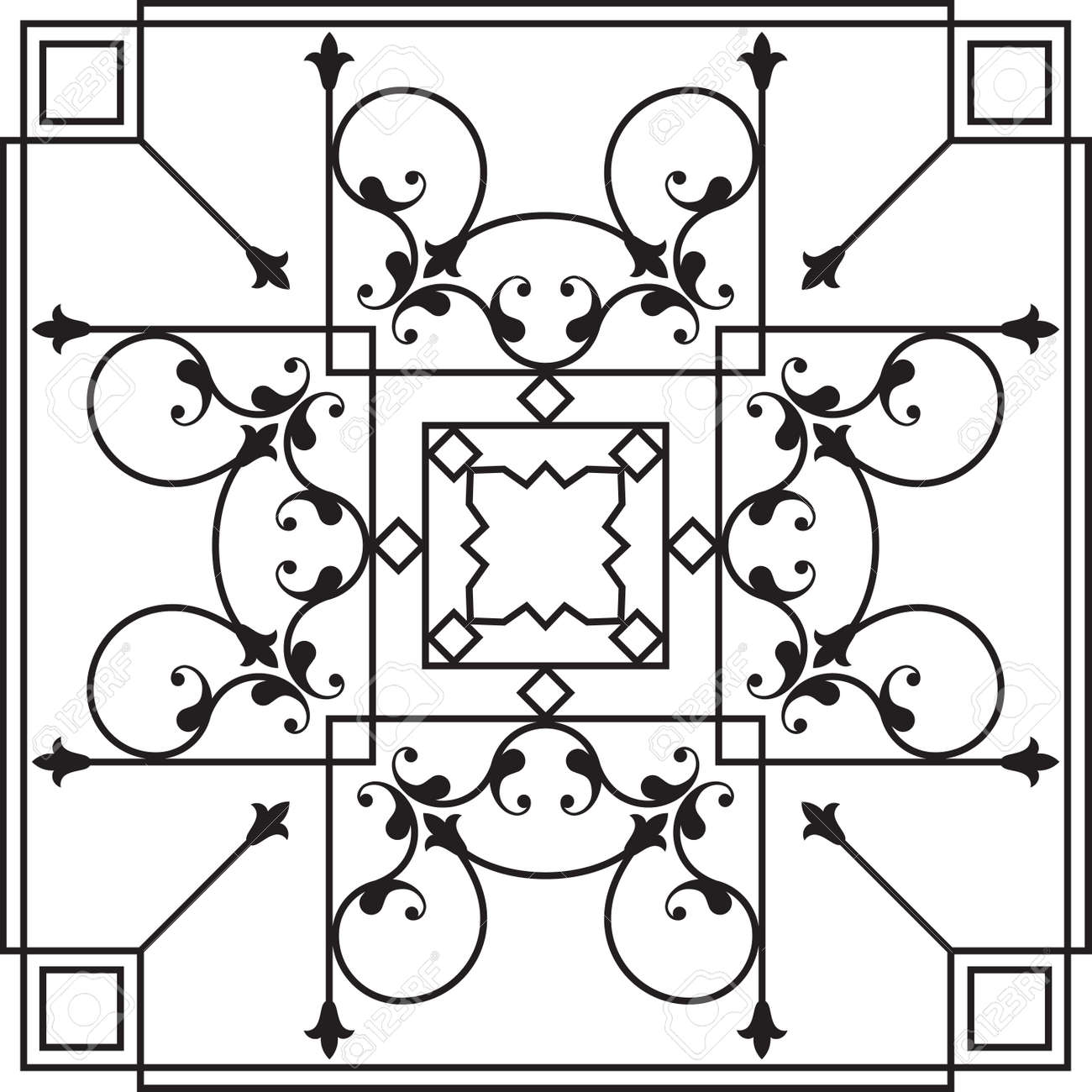 zaun tor design schmiedeeisen grill tor tür zaun fenster geländer design vector kunst standard zaun tor design schmiedeeisen grill tor tür zaun fenster geländer design vector kunst standard
