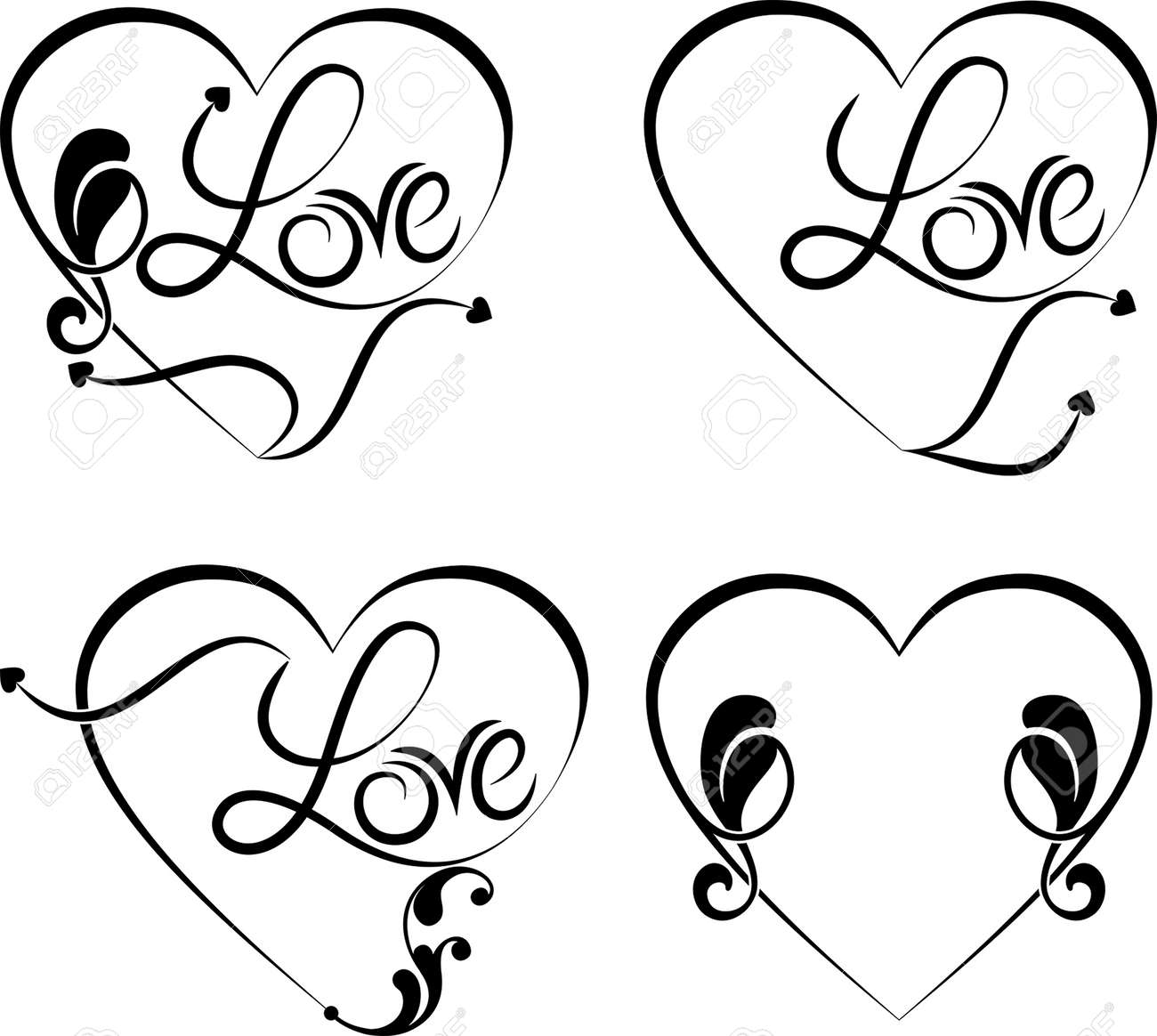 タトゥー愛単語ベクトル アート のイラスト素材 ベクタ Image