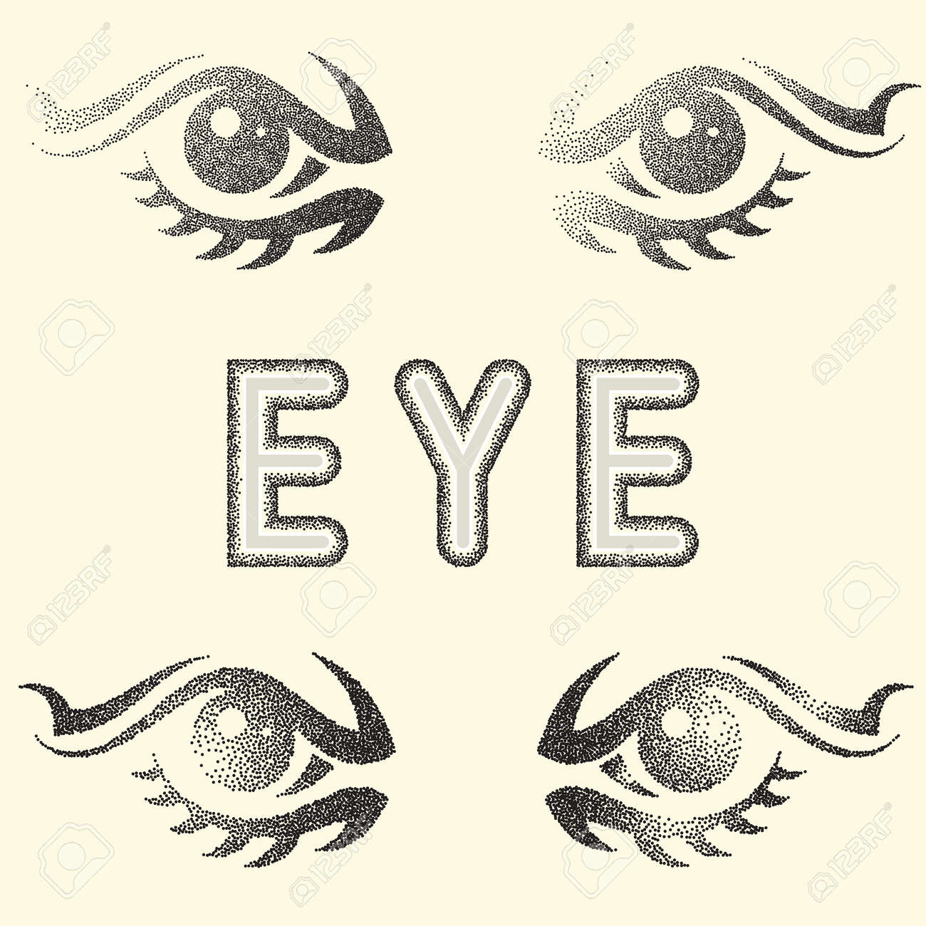 humen eye stipple effect vector art royalty free cliparts vectors