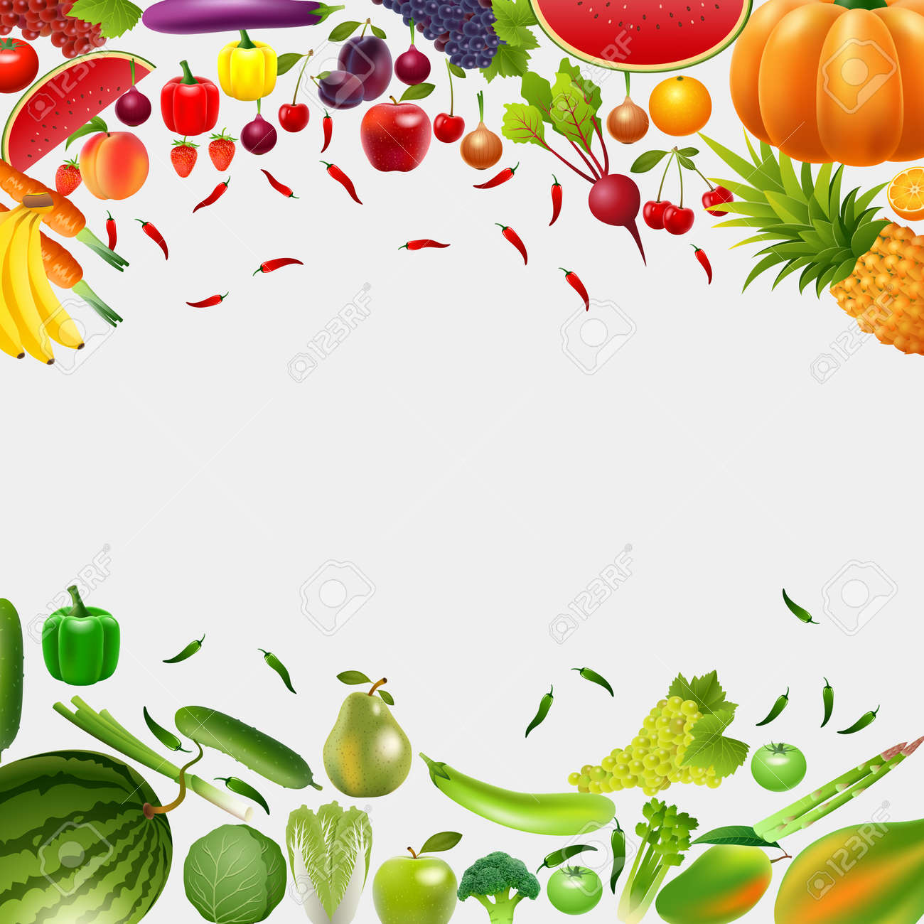 White Note Background With Fruits And Vegetables In The Middle Backgrounds  | AI Free Download - Pikbest, image size:1300x1300