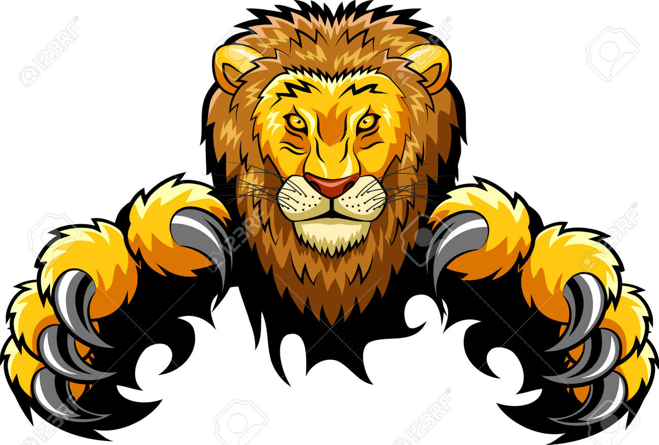 angry lion mascot vector illustration royalty free cliparts