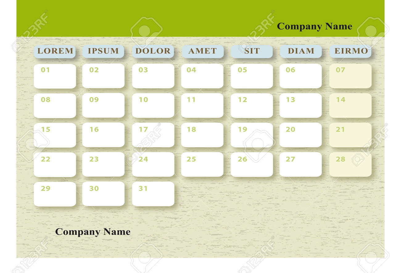 calendar for every month and every year royalty free cliparts