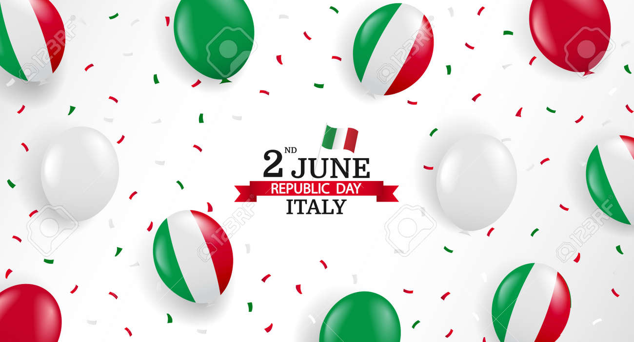 Vector Illustration of Republic Day Italy. Background with balloons and confetti. - 168191065 Vector Illustration of Republic Day Italy. Background with balloons and confetti. - 168191065