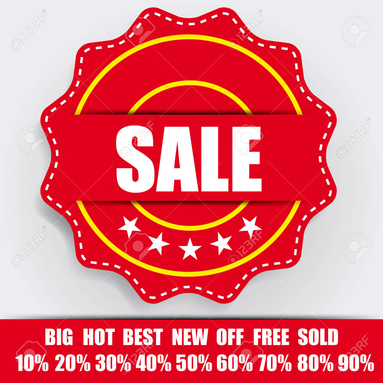 red sale tag lable