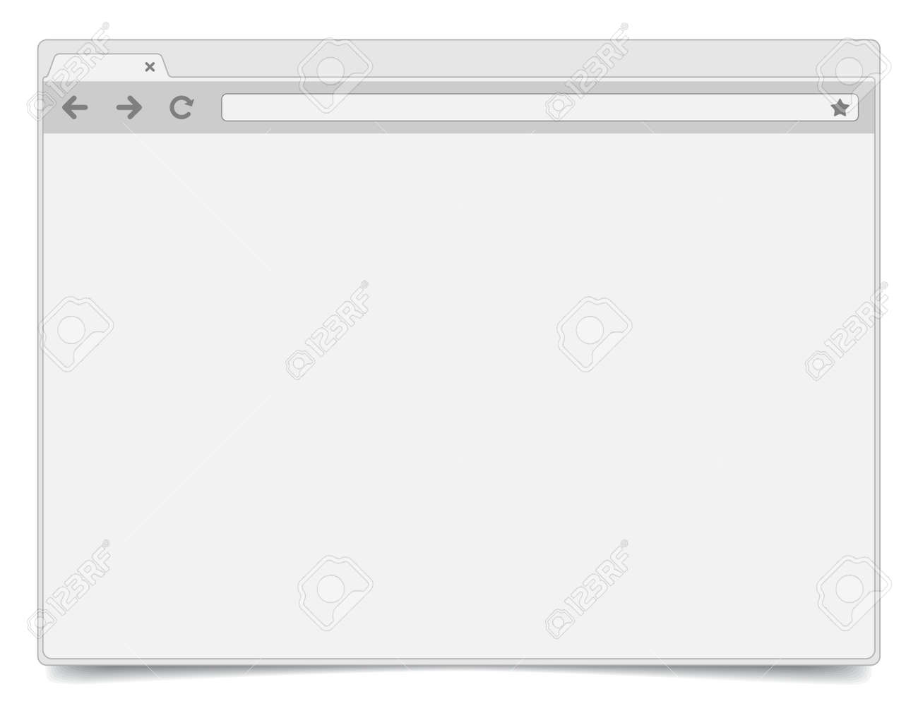 simple opened browser window on white background with shadow browser window