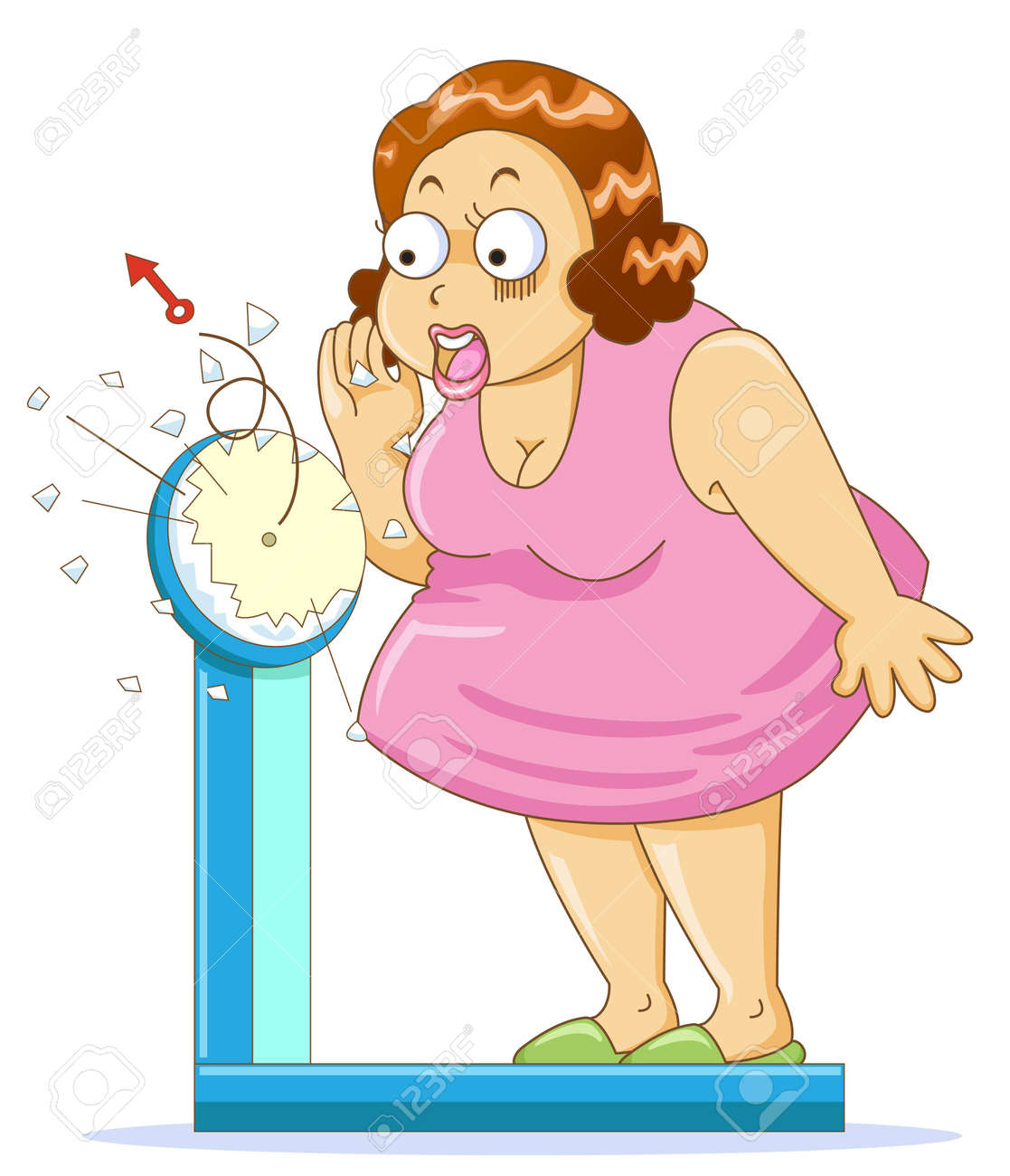 Overweight Fat Woman On The Weight Scale Stock Photo, Picture and Royalty  Free Image. Image 11259411.