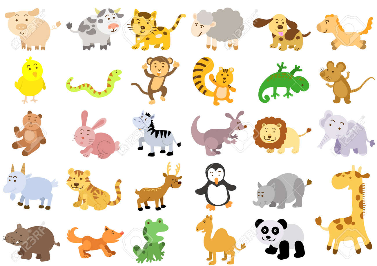 Extra Large Set Of Animals File Simple Gradients No Effects No Mesh No Transparencies All In Separate Group For Easy Editing Royalty Free Cliparts Vectors And Stock Illustration Image