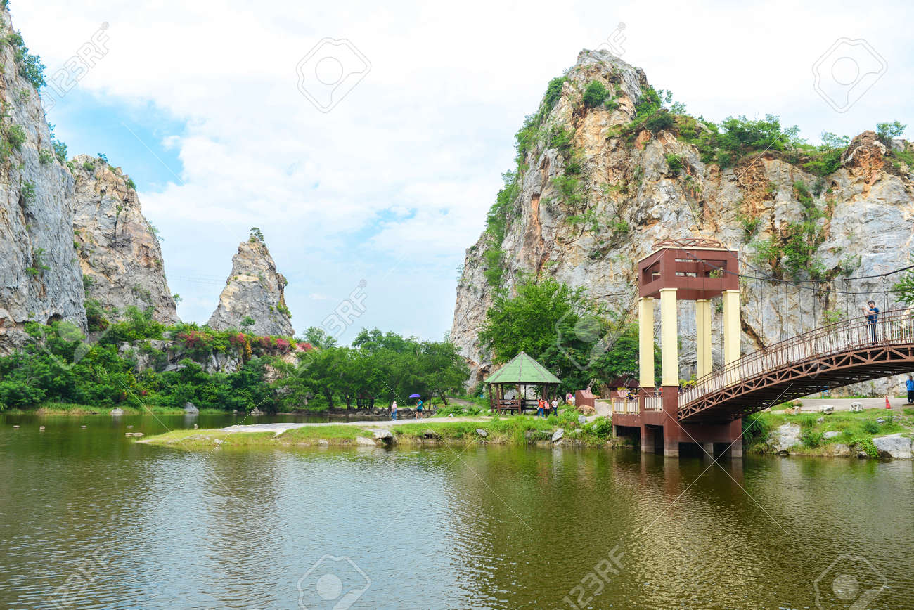 Landscape Of Stone Mountains And Blue Sky Nature Fresh Background - 