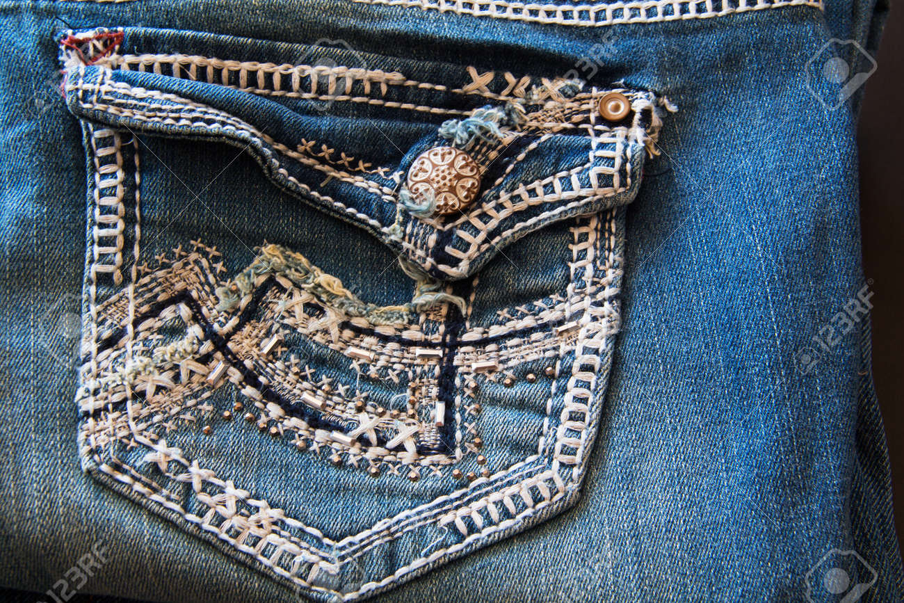 embroidered back pocket jeans