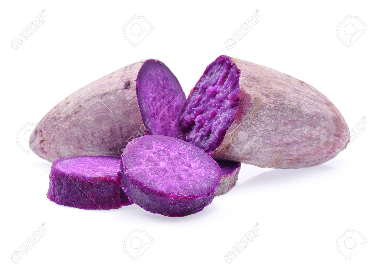 Purple Sweet Potatoes on White background - 63541637 Purple Sweet Potatoes on White background - 63541637